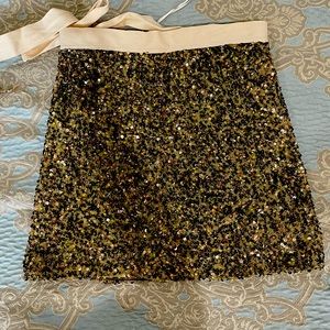 Anthropologie sequin wrap mini skirt